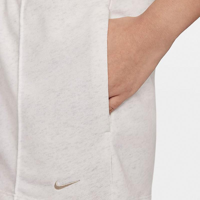 Nike Sportswear Chill Terry Solid Breathable Sports Knit Mid Waist Three Quarter Shorts Women Shorts White HF6941-051