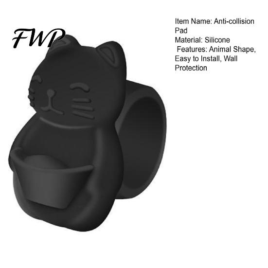 Silicone Bumper Pad Fortune Cat Door Stopper Wall Protector Shock Absorbing Elephant Stops No Glue Shield Cushion Adhesive Free Guard for Handle