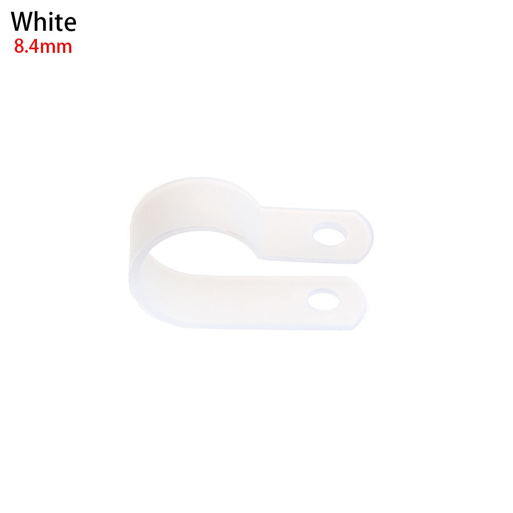 100PCS High quality Hardware Electrical Fittings Useful Nylon Cable Clamp Pipe Mounting Fix Wiring Hose Fasteners R-Type Clip
