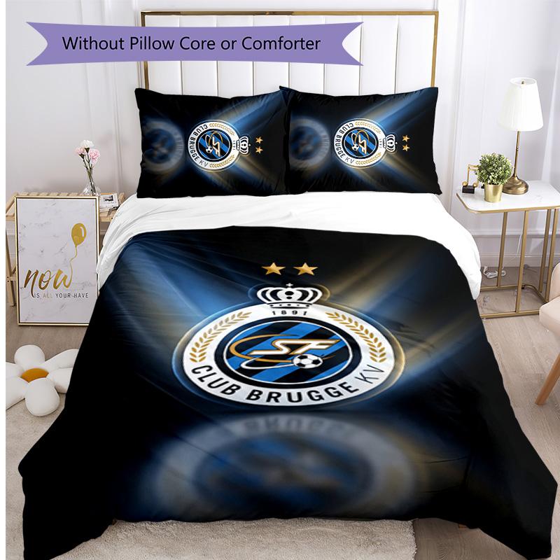 Club Brugge FC Printed 3PCS Bedding Set Breathable Duvet Cover with Pillowcases Decorative Bed Linen for Bedroom Home