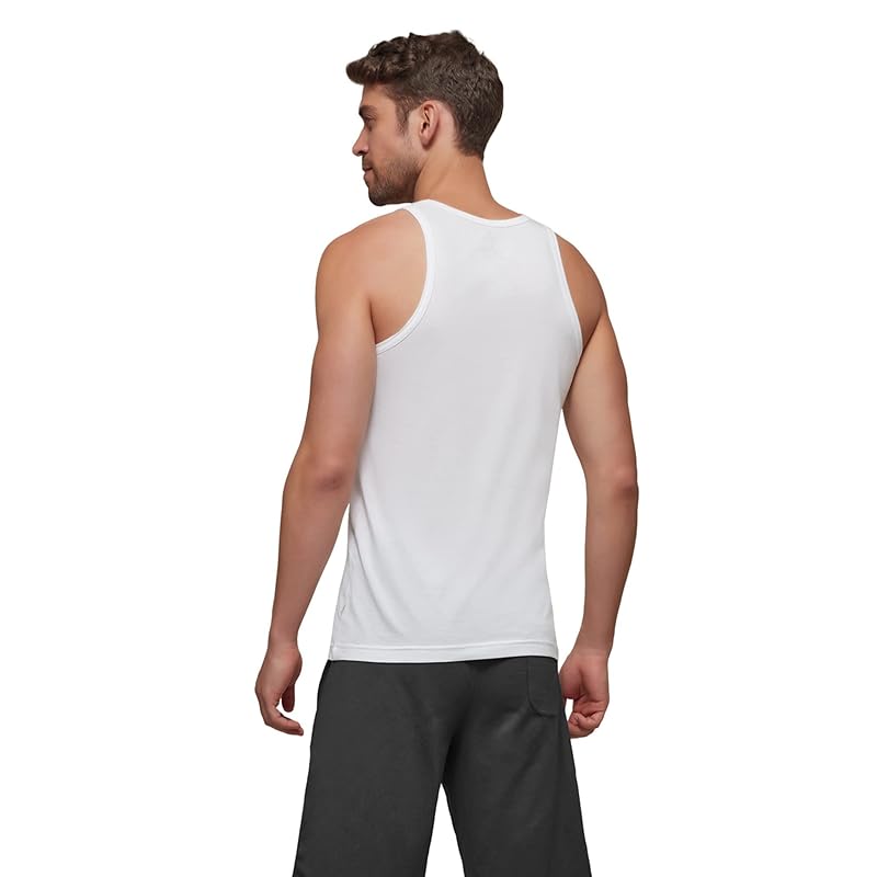 XYXX Men's Ace Premium Cotton Modal Round Neck Vest Pack of 2 (White;White; M)