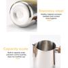 600ML/1000ML Latte Art Cup Stainless Steel Latte Jug Thickened Espresso Milk Frothing Cup with Handle for Home