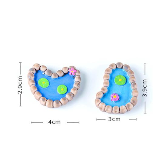 2Pcs/Set Lotus Pond Miniature Landscape Ornaments Garden Bonsai Decorations