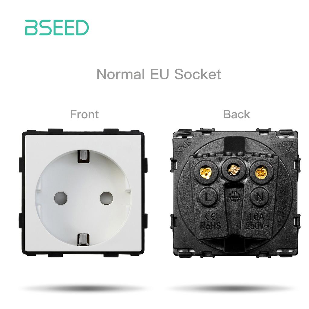 BSEED Wifi Умные сенсорные выключатели 1/2/3 клавиши Функциональные компоненты Совместимы с приложением Tuya Smart Life EU Розетка Стеклянные передние панели Запасные части