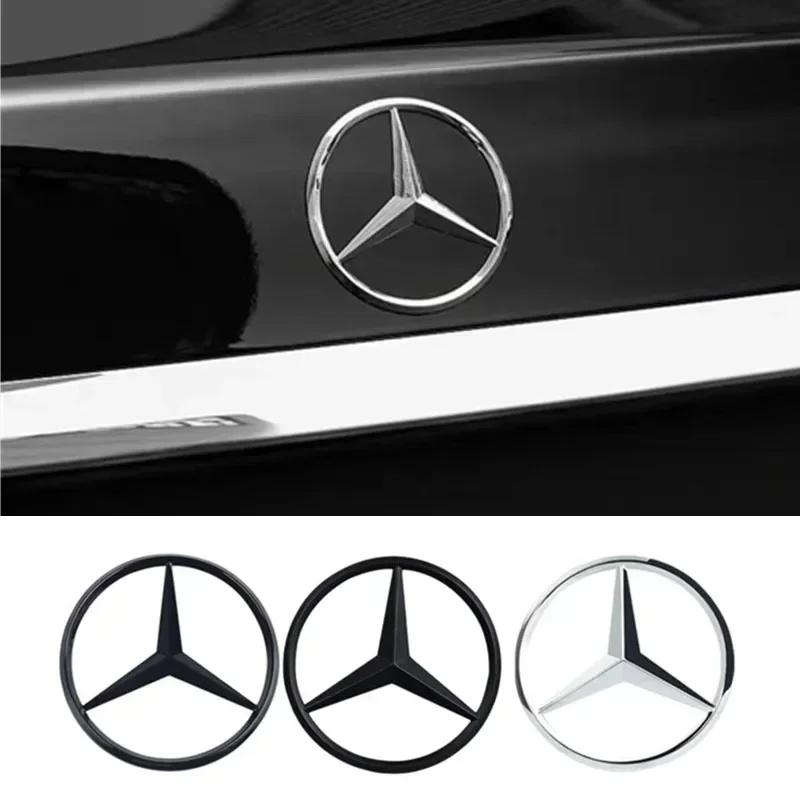 Новый 2025 Для Mercedes Benz 9 см АБС Наклейка на заднюю часть автомобиля Эмблема на багажник Наклейка для Mercedes Benz S320 W164 W203 W204 W168 C180 E320 A200