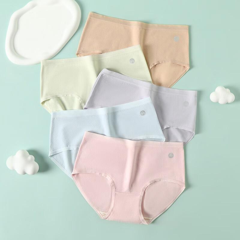 Fenteng Women's Antibacterial Cotton & Mulberry Silk Briefs 5-Pack