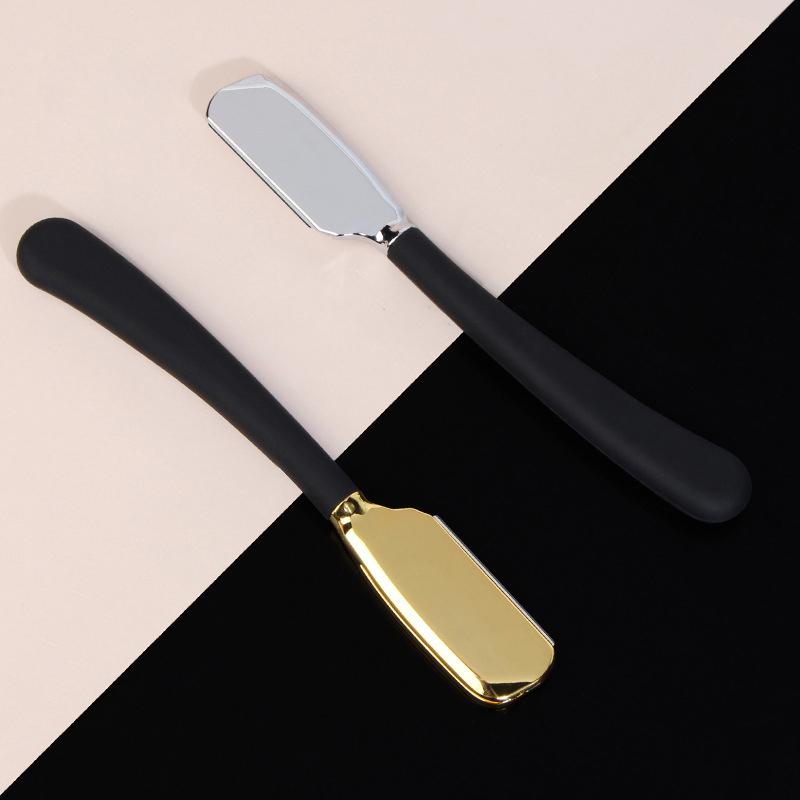 Manual Straight Razor Holder Beard Hair Shaving Professional Barber Trimming Tool Silicone Handle (Without Blade)