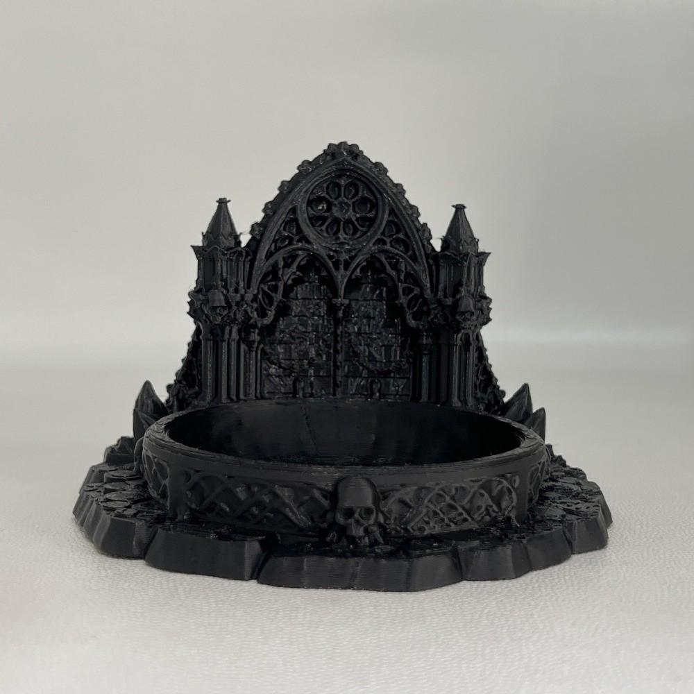 3D-печатная подставка для украшений в виде замка, черный готический стиль, декоративный поднос, настольный декор