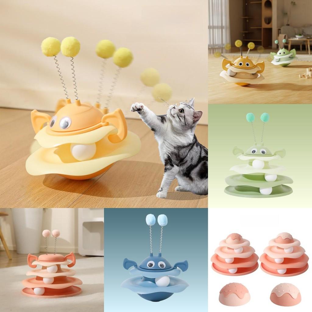 Набор игрушек для кошек с надувной пчелой-неваляшкой и игровым колесом для интерактивной игры и в подарок