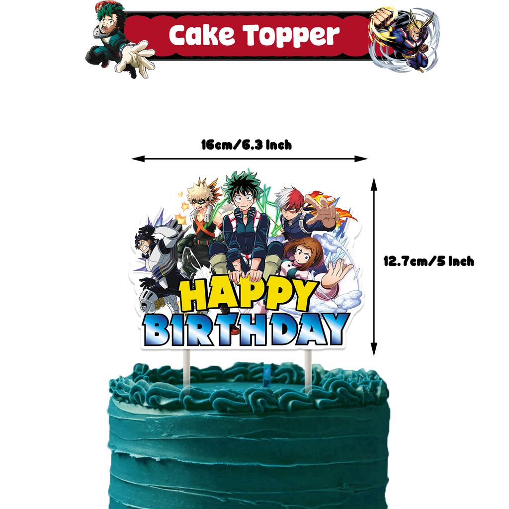 My Heros Academiaed Birthday Themed Party Decorations Balloon Set Tableware Tablecloths Cake Toppers Party Supplies Baby Shower
