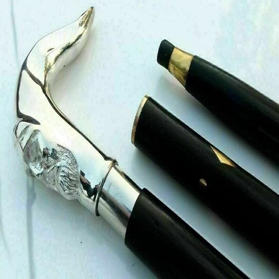Латунная трость с лицом мужчины в винтажном стиле, черная деревянная трость ручной работы