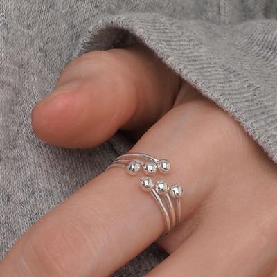 ПОСЛЕСЛОВИЕ [СЕРЕБРО] ОТКРЫТОЕ КОЛЬЦО-ШАР ИЗ ПРОВОЛОКИ
