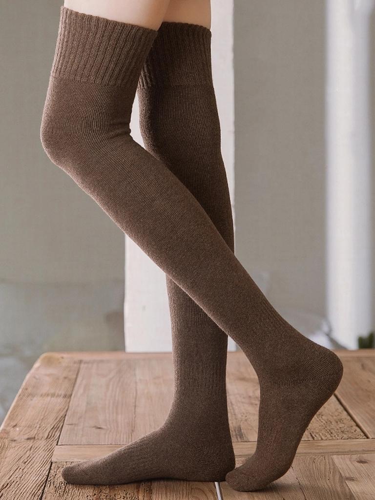 Женские Новые Зимние Теплые Длинные Носки Толстые Термо Гольфы до Колена Выше Колена Дышащие Харадзюку Jk Длинные Гольфы Выше Колена до Икры
