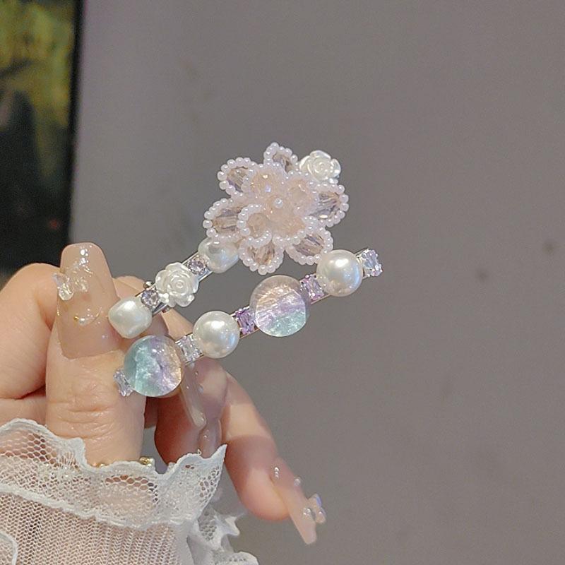 Exquisite Sweet Cool Crystal Zircon Hair Clip for Women with A Small Niche Design Side Clip Headpiece