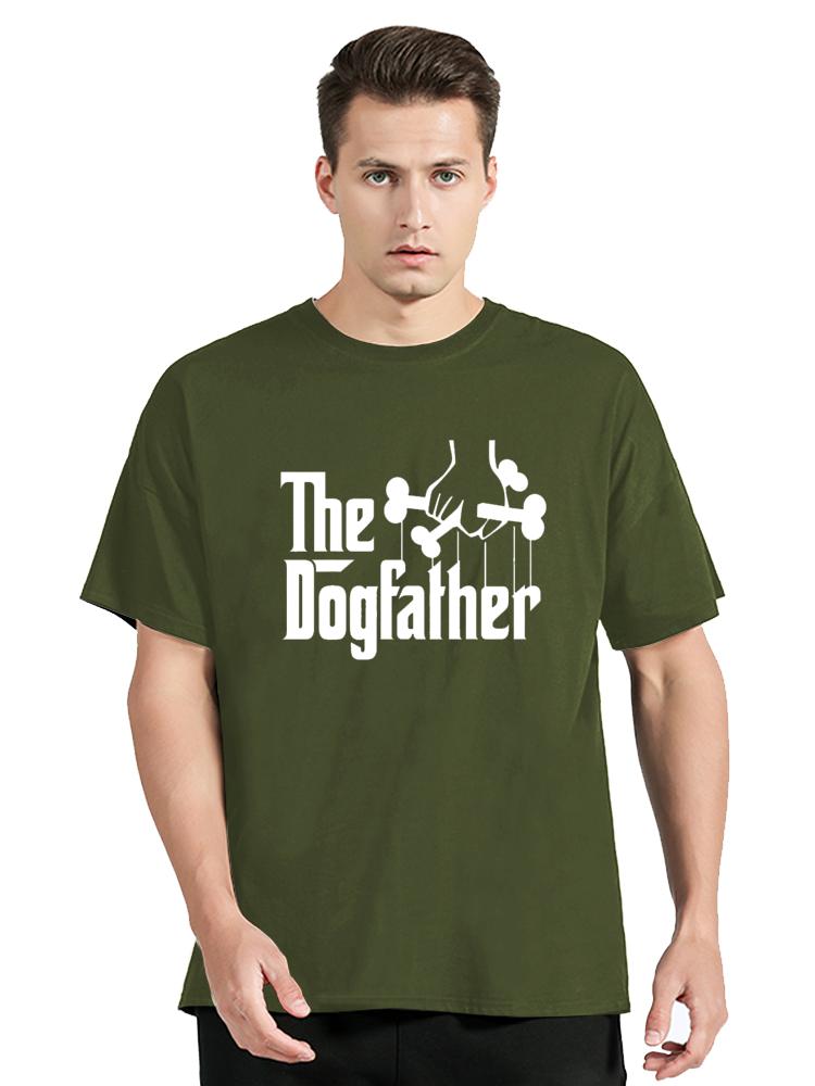 Новинка Крутая Футболка The Dogfather Папа-собака День отца Графическая Хлопок Уличная одежда Короткий рукав Подарки на день рождения Летняя футболка