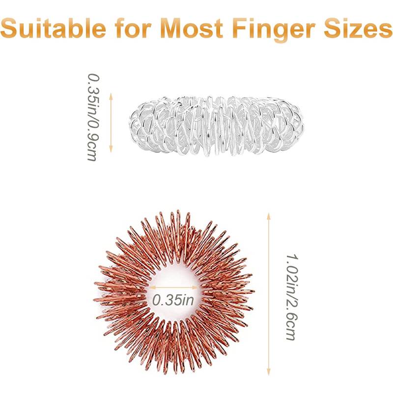8Pcs Spiky Sensory Finger Rings Acupressure Ring Spikey Great Fidget Ring For Kids Teens Adults Silent Stress Reducer Massager