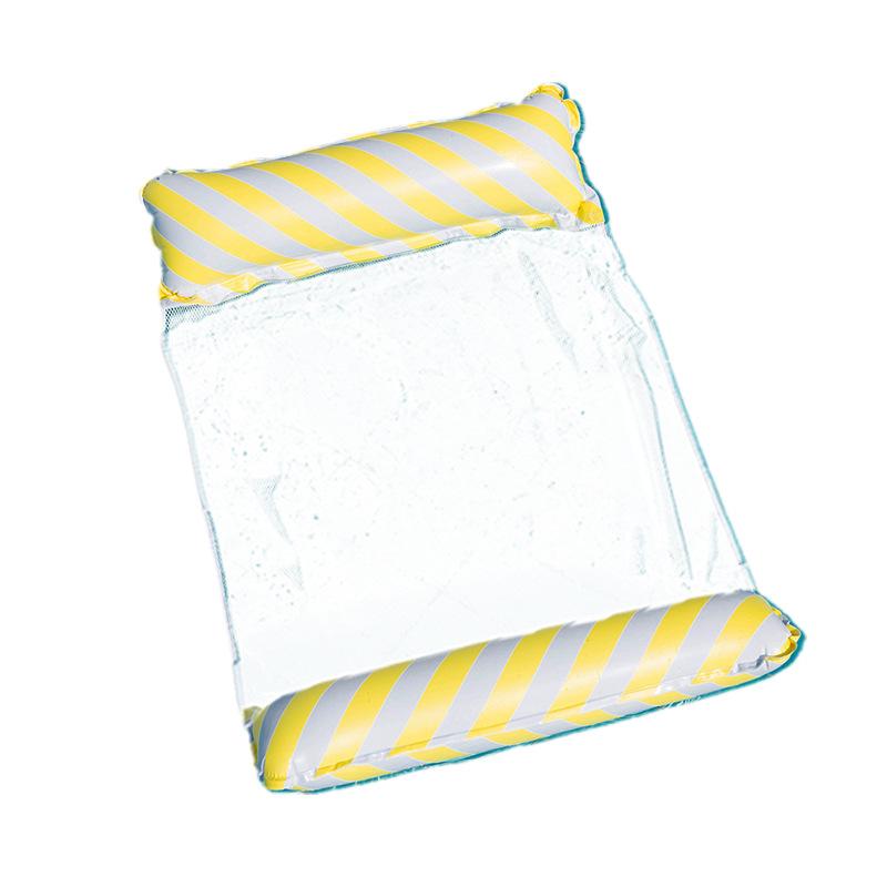 Водный надувной плавающий гамак в диагональную полоску с сетчатым складным шезлонгом на открытом воздухе, плавающей кроватью