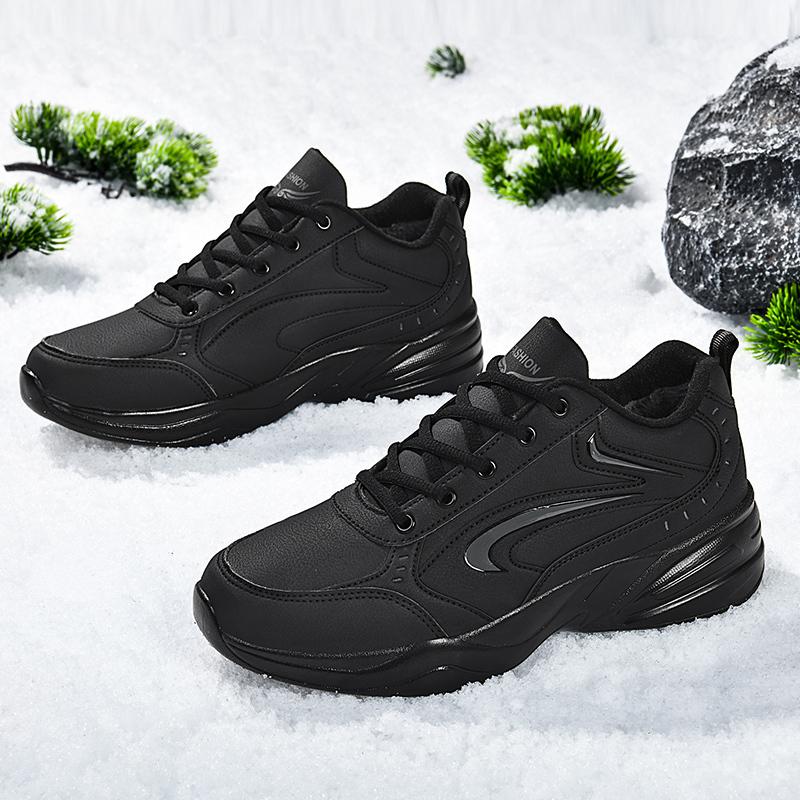 Мужские зимние кроссовки нескользящие водонепроницаемые уличные зимние спортивные туфли для мужчин Добавить хлопок теплая обувь для ходьбы 2024 Мужская хлопковая обувь