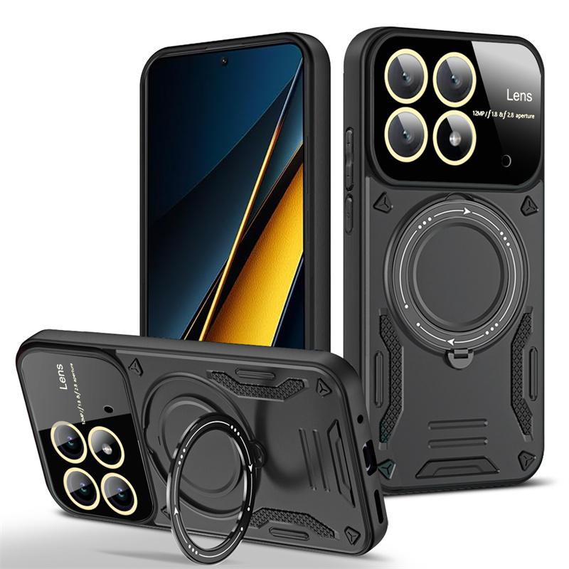 Для Poco X6 Pro 5G чехол магнитное кольцо бронированные чехлы для телефонов Poko Little X6 X 6 Pro X6pro Pocox6pro защита камеры задняя крышка