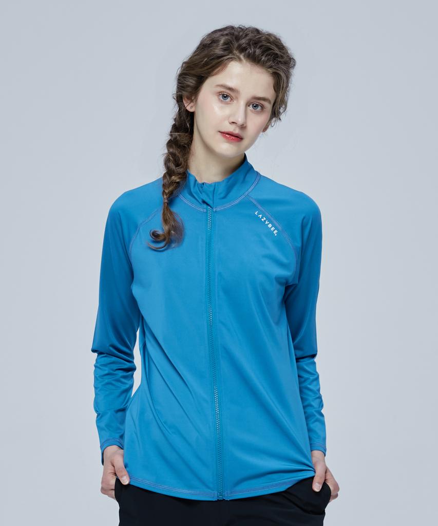 Leijibi Essential Свободный крой Мультиспортивная женская кофта с молнией и защитой от солнца Штормовой синий