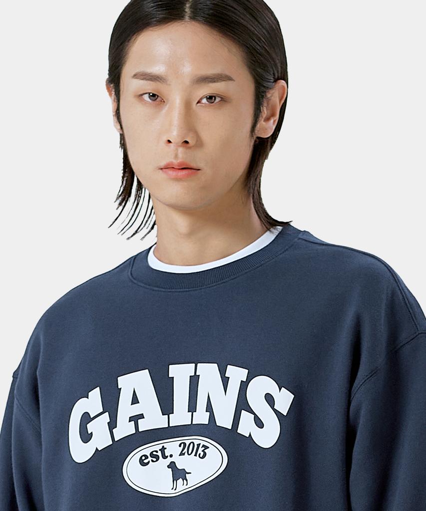 GAINSBORO Golden Logo Sweatshirt_Navy
