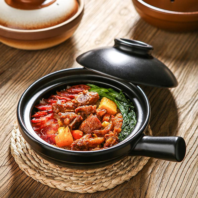 Commercial Ceramic Claypot Rice Noodles Stew & Bibimbap Pot for Gas Stove