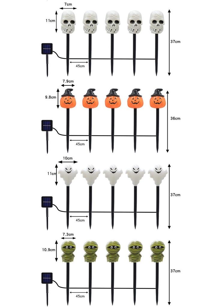 Solar LED Halloween Pumpkin Lantern for Outdoor Garden - Waterproof Decoration