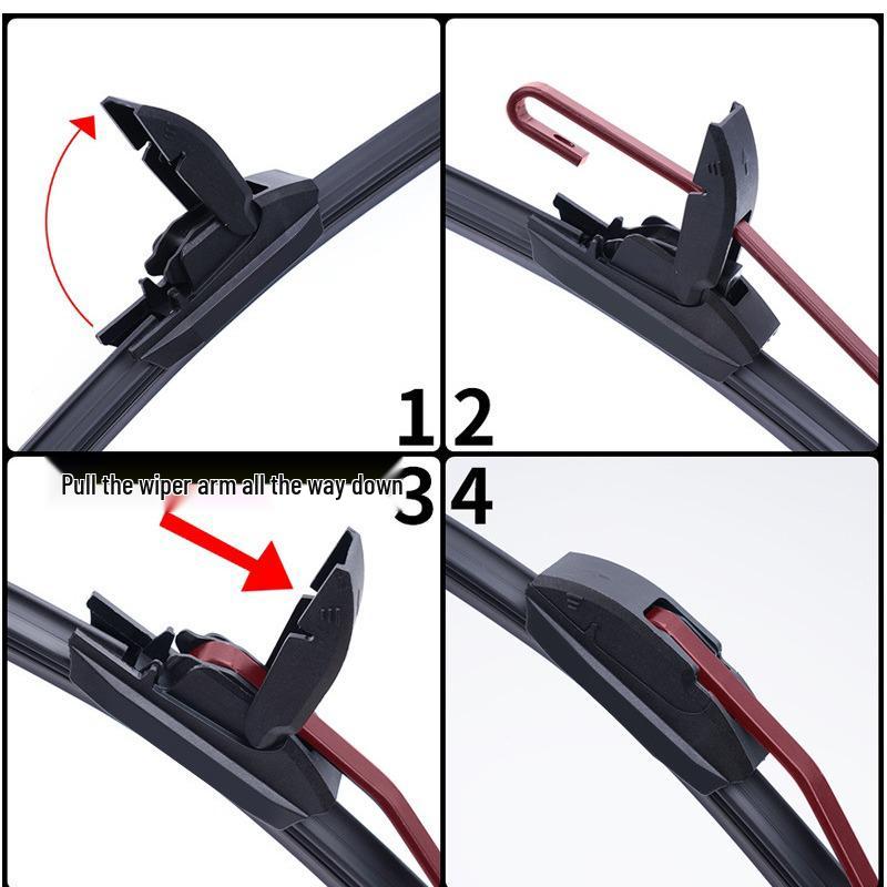 Durable Silent U-Hook Boneless Double Rubber Car Wiper Blade