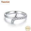Tancise Classic 925 Sterling Silver Zircon Ring Ladies Jewelry Wedding Promise Party Gift