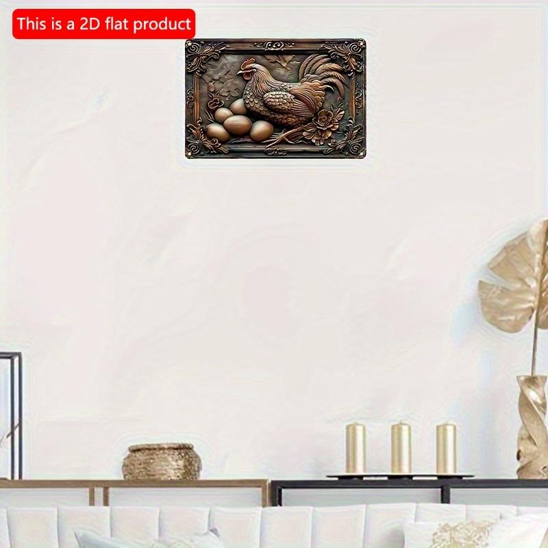 2D Плоский 30*20см, Современное Деревянное Настенное Искусство, Курица-наседка с яйцами, Подходит для Дома, Кухни, Фермы, Ресторана, Декоративный Настенный Постер.