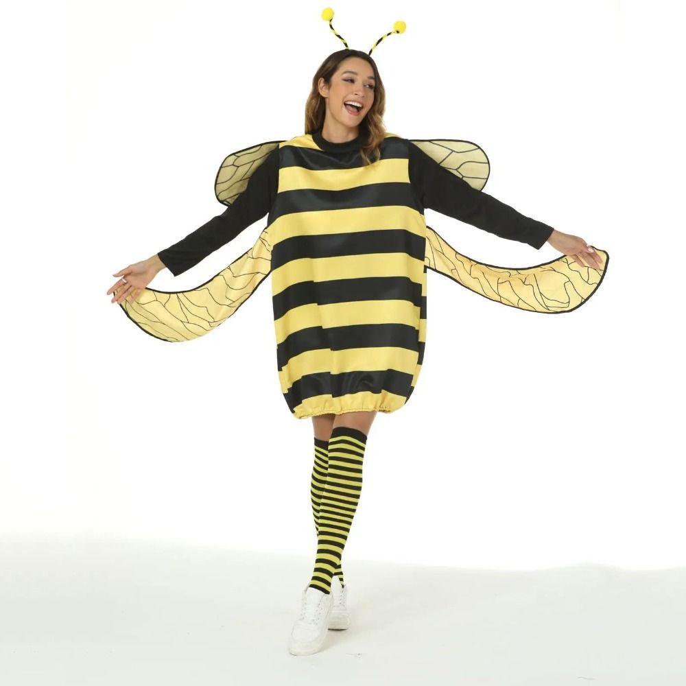 1set Costumes Outfit Holiday Costumes Props Yellow Bee Animal Cosplay Props Halloween
