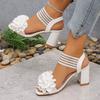 Fairy Style High-heeled Sandals Comfortable Two-wear Design Block Heel