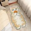 Cartoon Bedside Rug Cat Floor Mat Fluffy Cat Mats Irregular Carpet For Living Room Shaggy Area Rug Thicken Doormat Decor Rug 