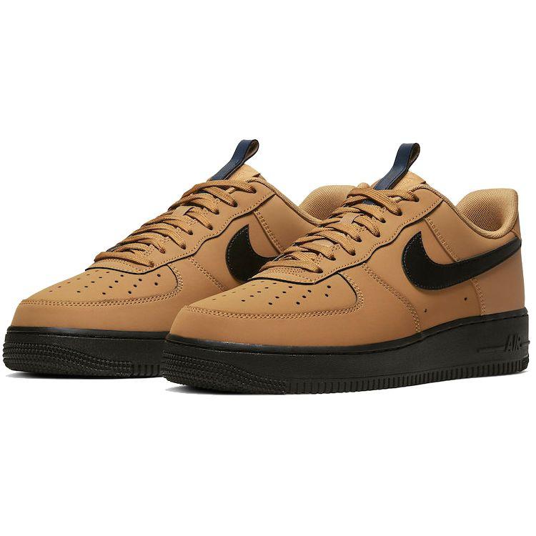 Nike Черные кроссовки унисекс Air Force 1 Low Wheat Tan Midnight-Navy BQ4326-700