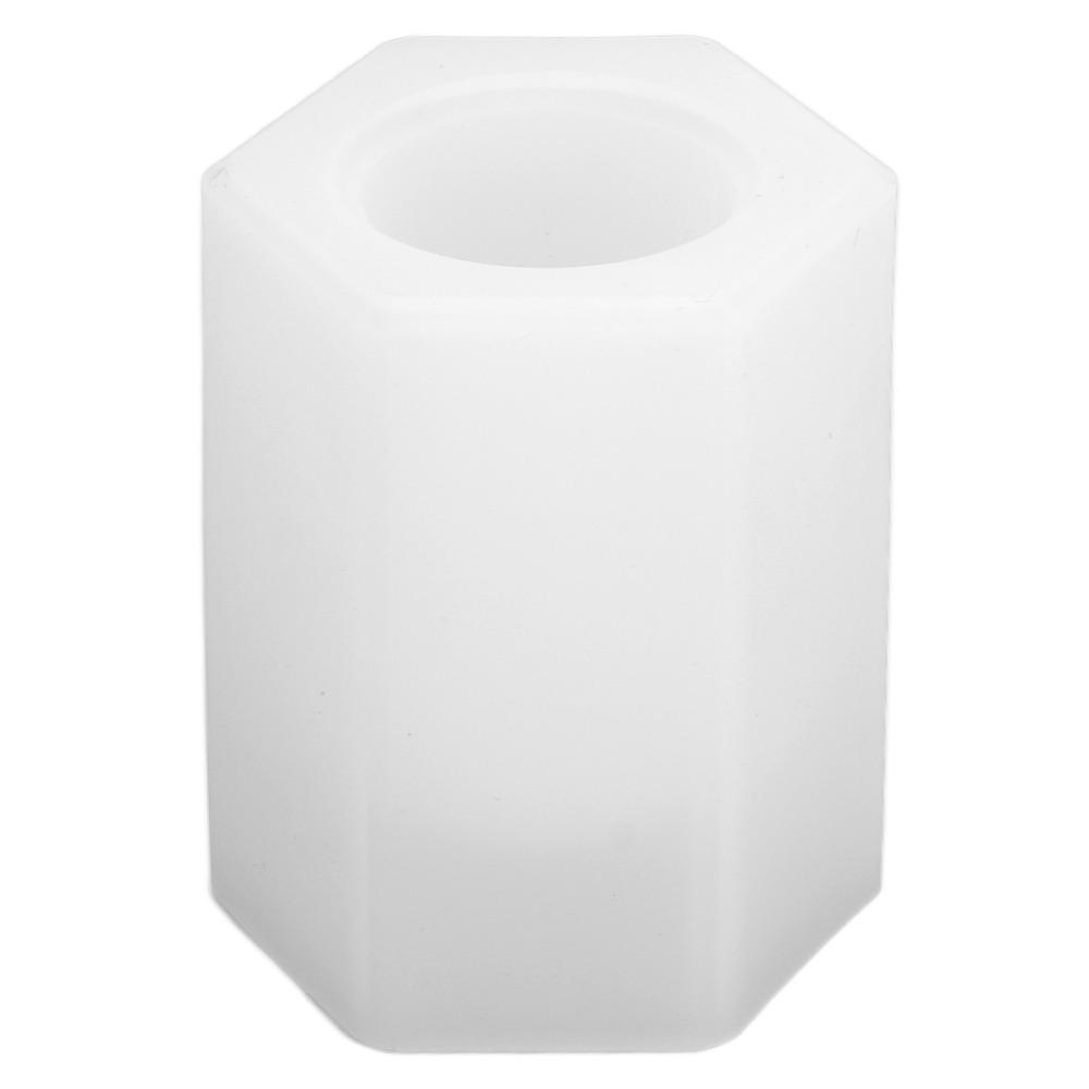 Clay Molds White Resin Mold Reusable Round Cylinder Pen Holder Mold Durable Hexagonal Pattern Mold Storage Box