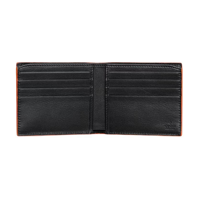 GUCCI GG Marmont Leather Wallet Men's Black & Orange 835047-AAE1V-1059