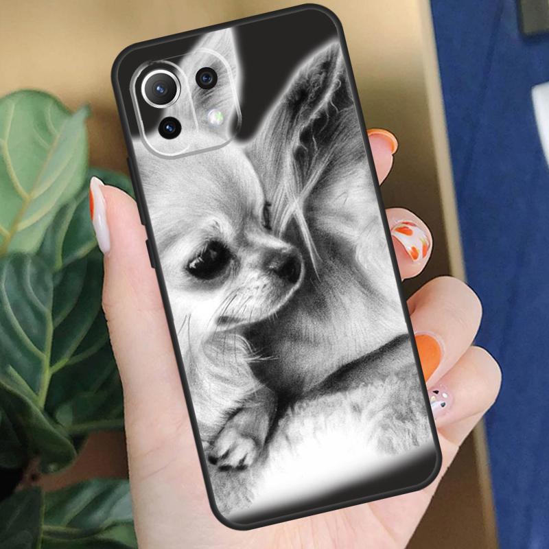 Чехол с цветочным рисунком и мордочкой чихуахуа для Xiaomi 15 14 Ultra 13T 14T 15T Pro 17 Pro Max POCO X7 Pro X5 X6 F5 F6 F7 F8