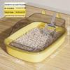 Extra Large Semi-Enclosed Cat Litter Box with High Fence & Scoop