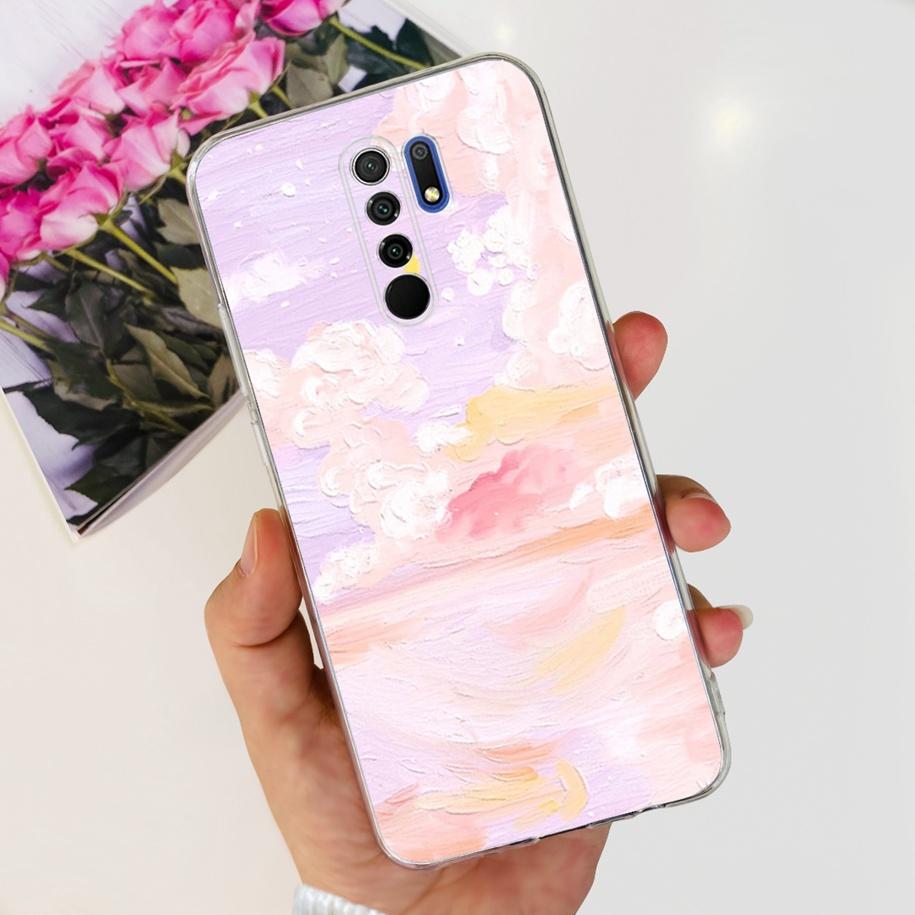 For Xiaomi Redmi 9 Case 6.53" Cover For Redmi 9 Flower Butterfly Transparent Silicone Soft Phone Covers For Redmi 9 Prime Bumper