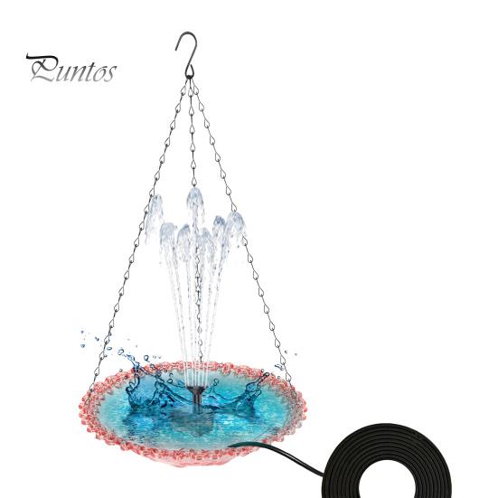 Ванна для птиц с фонтаном, подвесная кормушка для птиц, миска, уличная ванна для птиц с фонтаном, работающим от USB, для сада, заднего двора, патио, крыльца