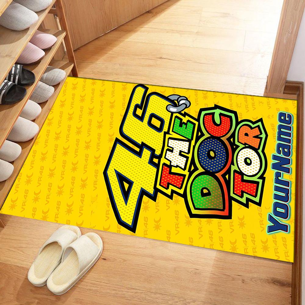 Doctor46 Personalized Name Floor Mat Suitable For Playrooms Outdoor Entryway Foyer Antislip Carpet Anime Office Decor Best For Christmas