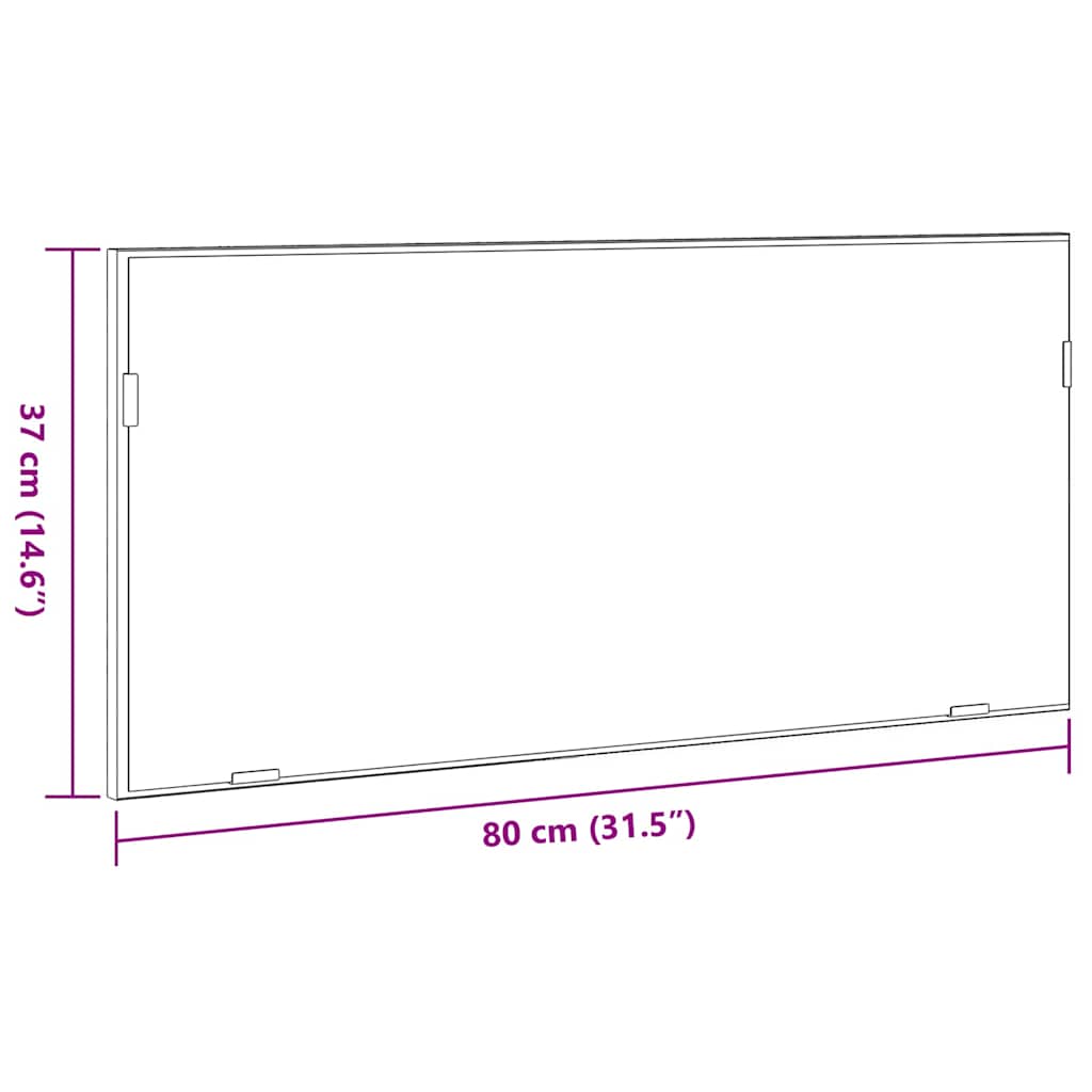 Mirror Light Grey Sonoma 80 x 37 cm Glass and Engineered Wood