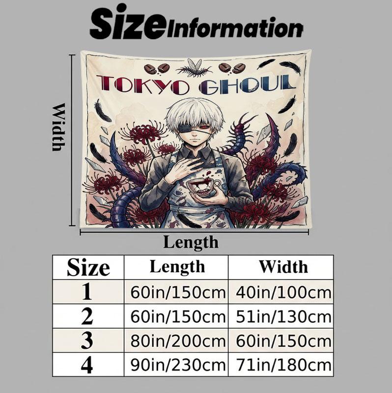 Tokyo Ghoul Veggvev Estetisk Vegghengende Trykt Stoffteppe Dekorative Vevde Tepper For Soverom Stue Hjemmeinnredning