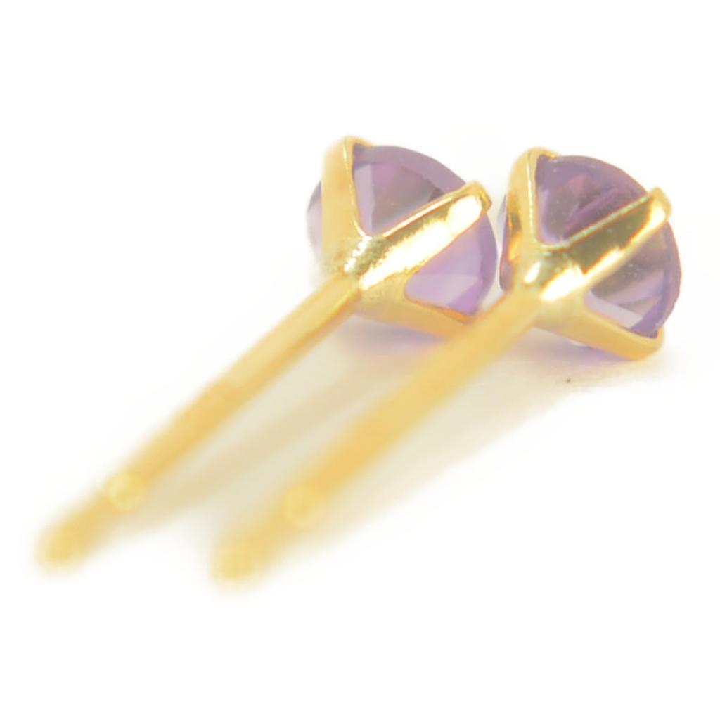 K18 Natural Amethyst Earrings [1 Pair (Body) Sold Separately] Amethyst Earrings Yellow Gold Earrings K18 k18 K18YG k18yg 18k yokomountain