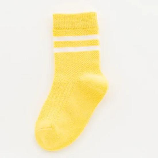 Children's Mesh Socks Summer Thin Pure Cotton Medium Tube Socks Boys Girls College Fashion Socks Baby Black White Striped Socks