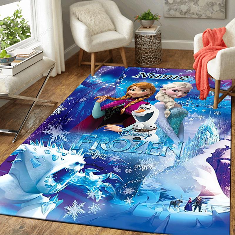 Custom 1Pc Elsa'S Magical Ice World Rug Office Carpet Indoor Outdoor Entrance Doormat Nonslip Soft And Comfortable Living Room D91675