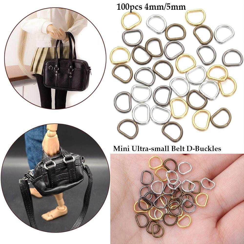 4мм/5мм Мягкие игрушки Мини Сверхмаленькая D-пряжка Сделай сам Куклы Пряжки Аксессуары для кукольных сумок Пуговицы для ремня