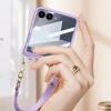 GKK For Samsung Galaxy Z Flip7 5G Case with Wrist Strap/Hinge Protection PC+Tempered Glass Slim Phone Cover