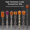 5 шт./компл. электрические отвертки с двойной головкой, магнитное кольцо, шестигранный хвостовик, противоскользящий инструмент, стальные крестовые отвертки высокой твердости, для столярных работ