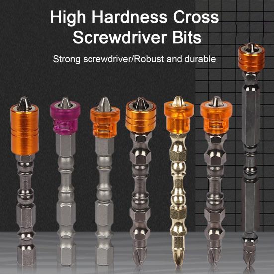 5 шт./компл. электрические отвертки с двойной головкой, магнитное кольцо, шестигранный хвостовик, противоскользящий инструмент, стальные крестовые отвертки высокой твердости, для столярных работ